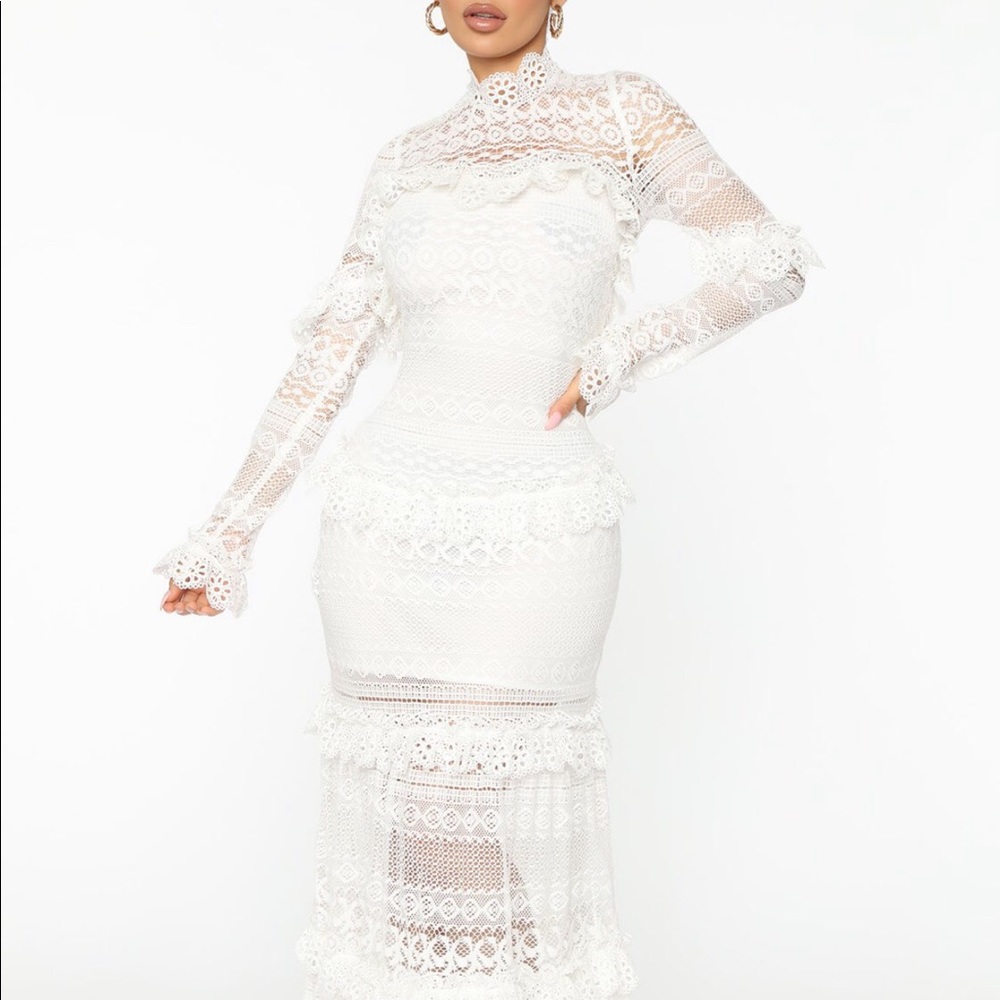 Fashionnova white lace dress